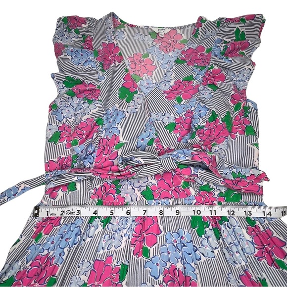 crown & ivy Dress Women's Hello Spring Flutter Sleeve Floral Midi Pink Blue 2 XS - Picture 11 of 17